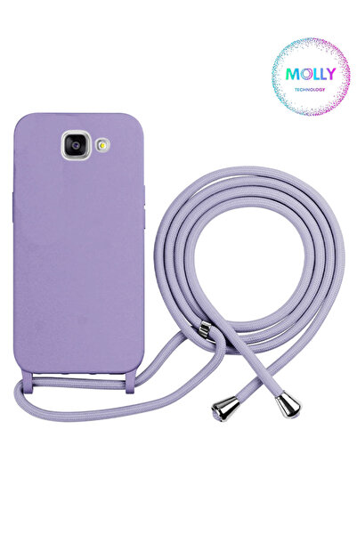 Molly Samsung Galaxy J7 Prime 2 İçin Lila İpli Boyun Askılı Liquid İçi Kadife...