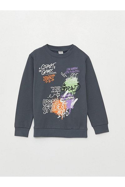 LC Waikiki Boy's Sweatshirt - LCW Kids, Crew Neck, Printed, Long Sleeve