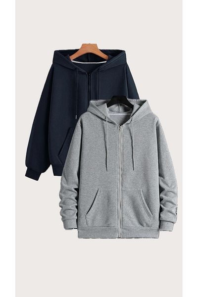 DAXİS Sportwear Company Oversize kapucnis pulóver - 2 részes cipzáras