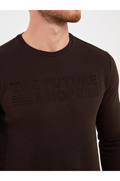 LC Waikiki LCWAIKIKI Classic Bisiklet Yaka Uzun Kollu Baskılı Erkek Sweatshirt