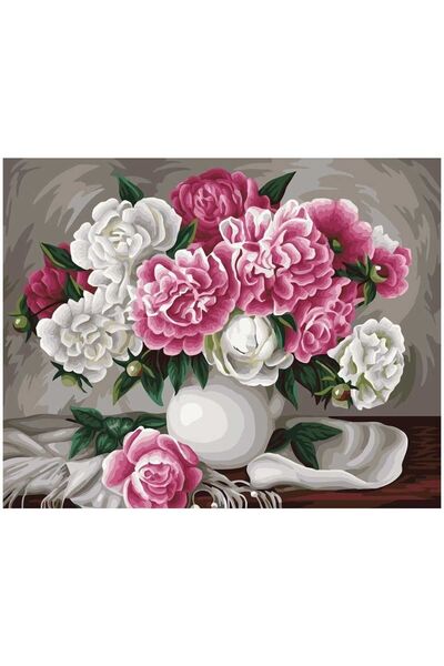 Goblen Atölyesi 50*60 cm kanvas goblene renkli baskı güller ipli