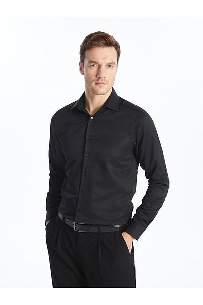 LC Waikiki Cămașă din gabardină LCWAIKIKI pentru bărbați - mânecă lungă, formală slim fit