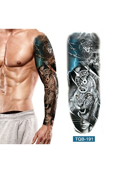 Tattoo Gerçekci Geçici Renkli Aslan Kol Kaplama Tattoo Dövme Modelleri