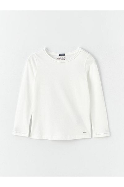 LC Waikiki SOUTHBLUE Crew Neck Basic Long Sleeve Girl's T-Shirt
