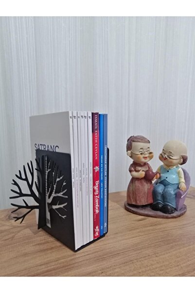risingmaber Dekoratif Hayat Ağacı Metal Kitap Tutucu Ve Metal Kitap Desteği 2'li Paket Mk12s