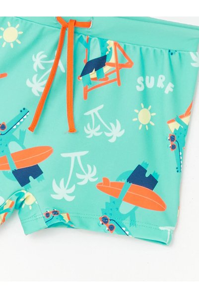 LC Waikiki LCW baby Printed Baby Boy Swim Shorts with Elastic Waistband