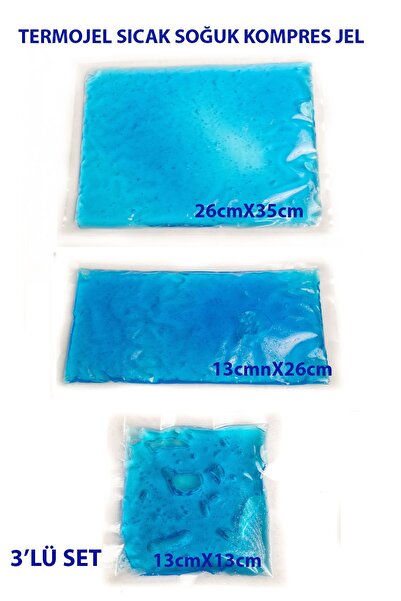Vanaca Grup Termojel Sıcak Soğuk Kompres Jel, Isıtıcı Ve Soğutucu Jel Paketleri 3'lü Set Küçük+orta+büyük Boy