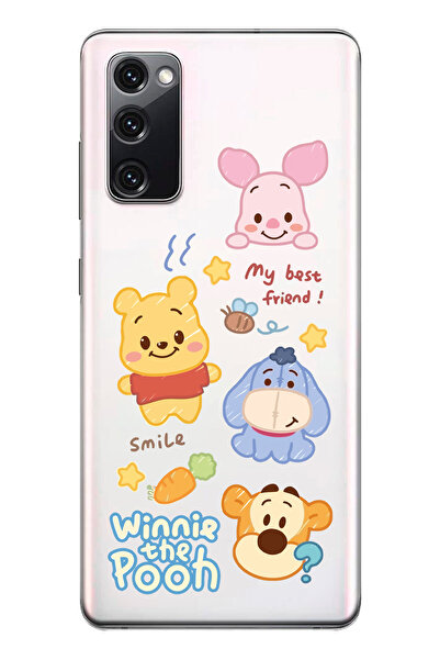 SUPER FRAME Samsung Galaxy S20 FE Uyumlu Winnie The Pooh Tasarımlı Şeffaf Tel...