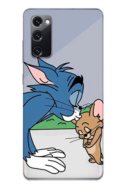 SUPER FRAME Samsung Galaxy S20 FE Uyumlu Tom ve Jerry Tasarımlı Şeffaf Telefo...