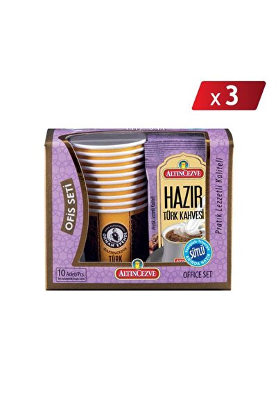 Altıncezve Altın Cezve Hazır Türk Kahvesi Ofis Seti Sütlü 10 x 11 Gr - 3LÜ PAKET