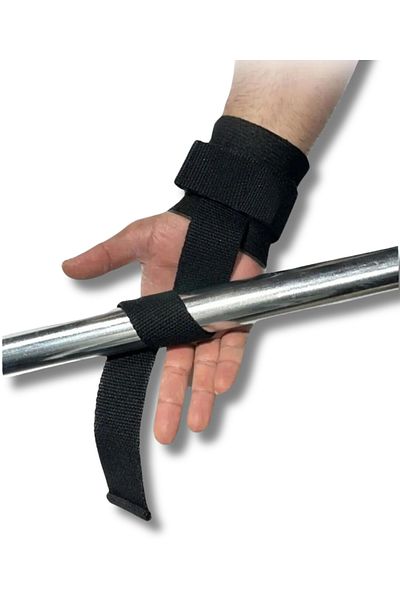 Hanbulls Big Rich Grip Pro - Black Weight Lifting Wrist Strap Pair