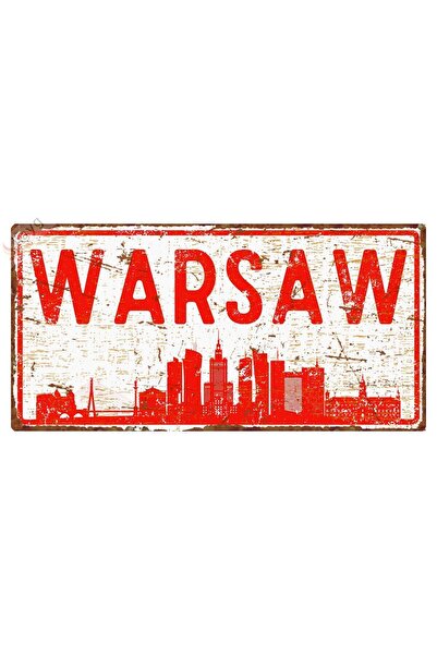Hayg Equipment Varşova Silüetli Dekoratif Alüminyum Tabela - Retro Metal Duva...