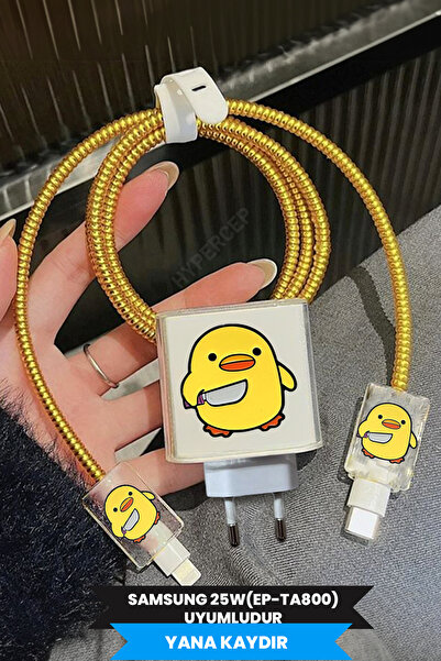 WANNA PROTECT Samsung 25W (EP-TA800) Uyumlu Şeffaf Şarj Başlığı Adaptörü Koru...