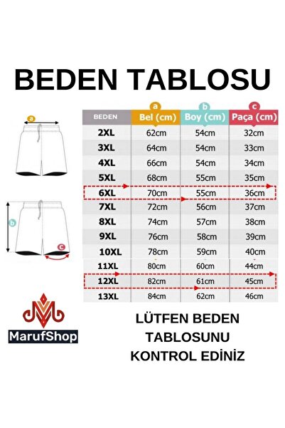 marufshop Plus Size Men's Swim Shorts - 115-194 Kilo, Indigo Dekons