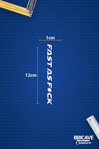 Bricave Fast as F*ck Yazı Kask Etiket Sticker 12x1cm