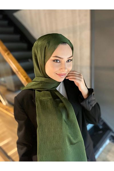 ŞahTan Tree Shell Pattern Italian Silk Shawl (KHAKI)