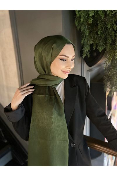 ŞahTan Tree Shell Pattern Italian Silk Shawl (KHAKI)