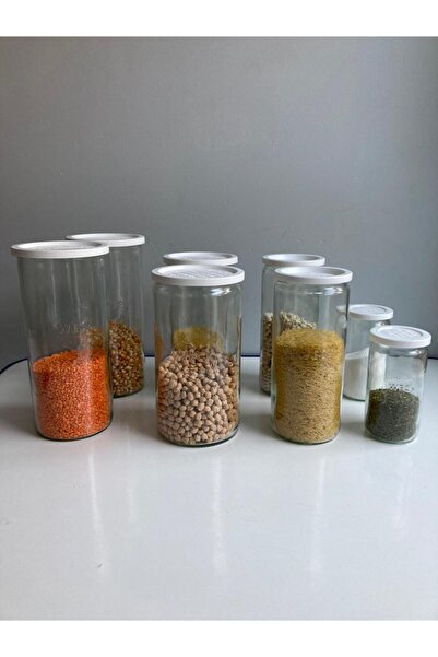 Weck Beyaz Kapaklı Silindir Mix Set 8 Adet