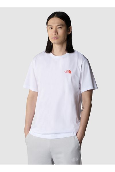 THE NORTH FACE Ανδρικό μπλουζάκι με στάμπα με λαιμόκοψη - Λευκό, NF0A894ZFN41_M, Biner Graphic 4 Tee
