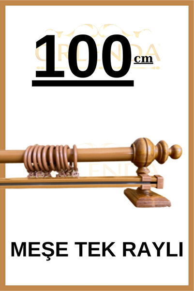 Orlenda Rustik Perde - Rustik Perde Askısı Tek Raylı - Ahşap Başlıklı Alminyu...