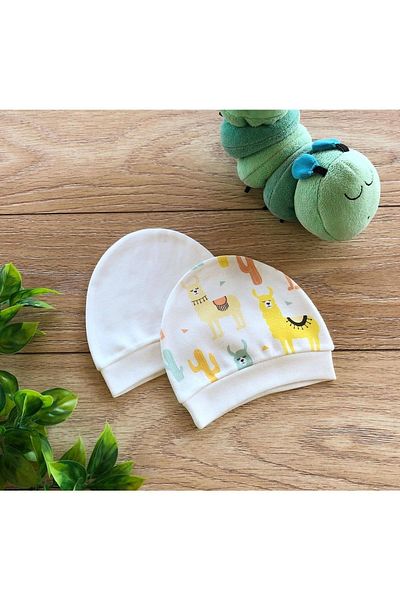 PATSAN Colorful Stroller 2-Piece Organic Cotton Beret Hat Set Lama