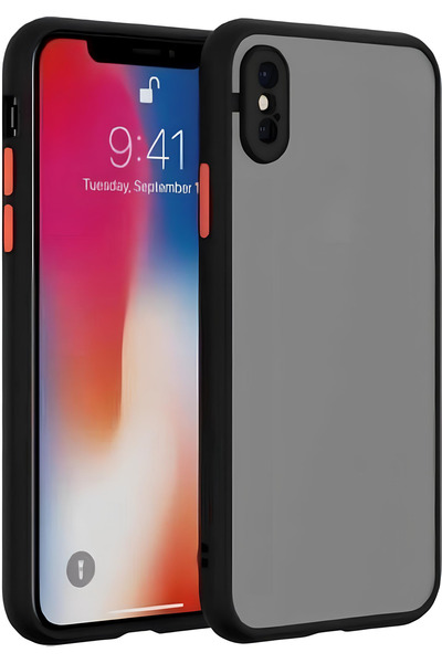 Fibaks حافظة متوافقة مع هاتف iPhone Xs Max، غير لامعة، مقاومة لبصمات الأصابع، غطاء من السيليكون الصلب مع مفاتيح ملونة