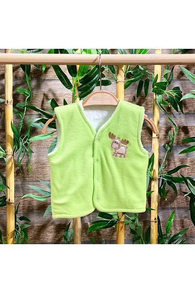 PATSAN Velvet Winter Seasonal Plush Fleece Double Sided Usable Baby Vest Deer