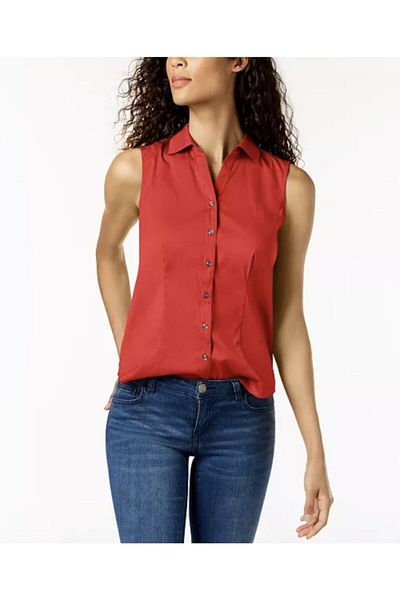by shirts collection Red Daily Zero Sleeve Shirt