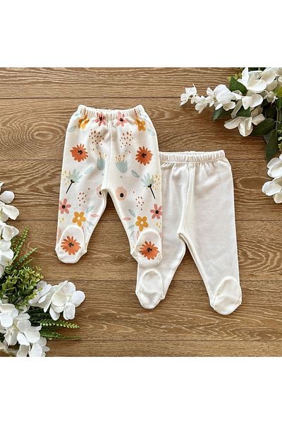 Renkli Puset Organic Cotton 2-Piece Baby Pajamas Bottom Set Floral