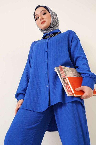 Bigdart T5858 طقم حجاب محبوك مزدوج - ساكس