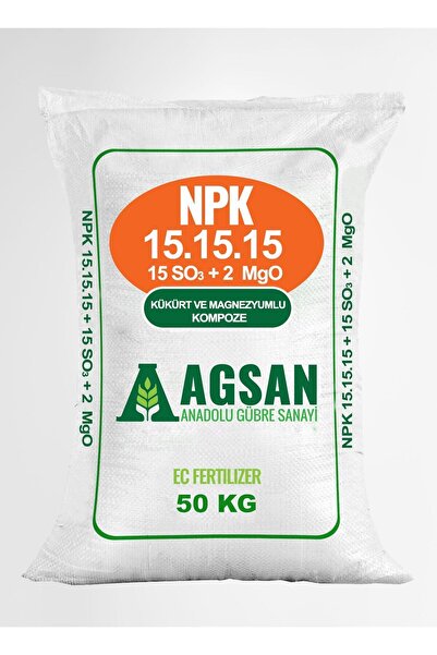 AGSAN 50 Kg Npk 15.15.15 Npk Gübre Meyve Sebze Bitki Çiçek Gübresi