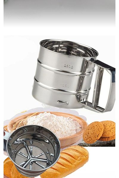 Gülümseten Avm Smiling Avm New Generation Practical Stainless Flour Sieve with Latch 250 Gr