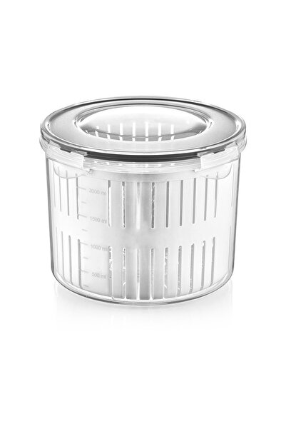 King Mop Süzgeçli Plastik Turşuluk-Zeytinlik 2.5 Lt.