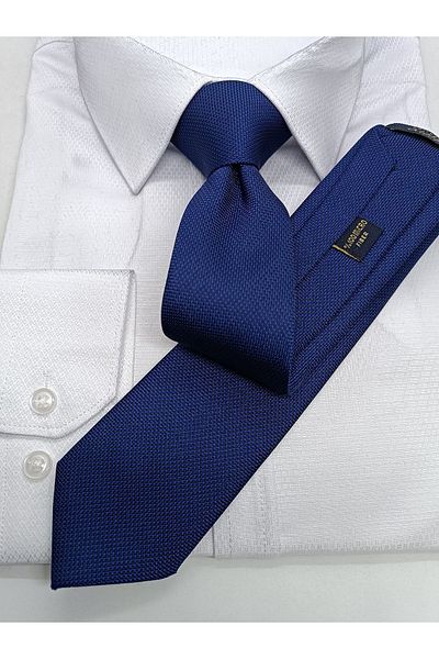 Gutiero Cravată subțire cu model bleumarin și nisip negru