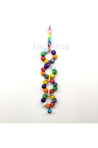 Alice لعبة قلادة مع جرس بلاستيكي لجميع الطيور في القفص