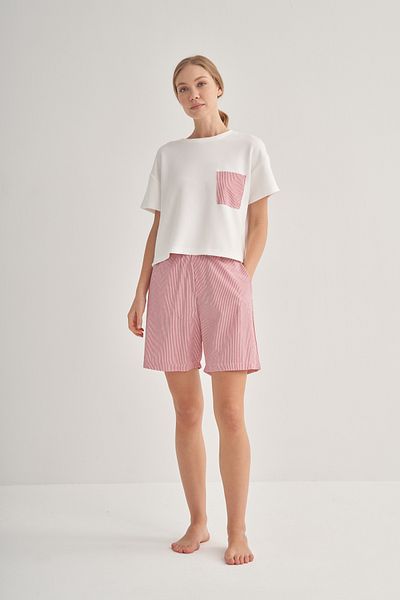 COLORDS Women's Pocket Detail Striped Shorts Pajama Set