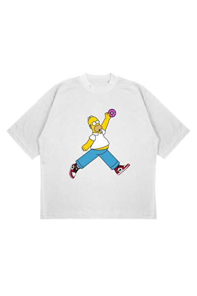 SELF CONTROL Dizajn Donut Jump Man - Oversize kroj Crna T-shirt