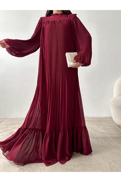 Swan Woman Rochie din șifon plisat