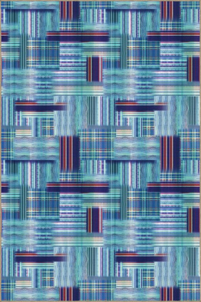 Rugs Modern Halı سجادة زخرفية منقوشة باللون الأزرق وقابلة للغسل miravip9327