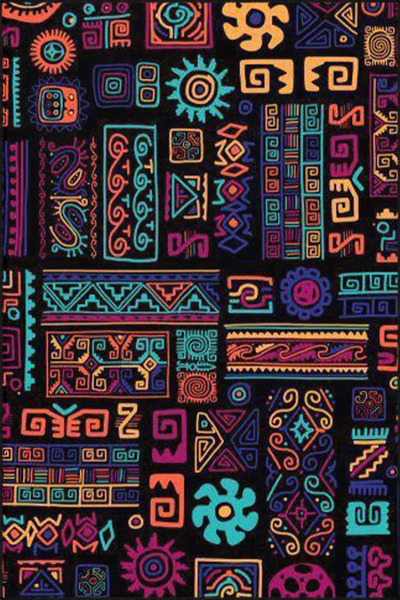 Rugs Modern Halı قاعدة منسوجة ذات طابع هندسي منقوش عليه زهور باللون الأسود وس...