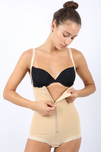 Supportline Zippered liposuction CorSet with BacK Support - BriefS with Firming and lifting StrapS