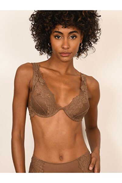 BICCA Σουτιέν με λουλουδάτο δαντέλα με ρυθμιζόμενο λουράκι της σειράς Elysia, καφέ