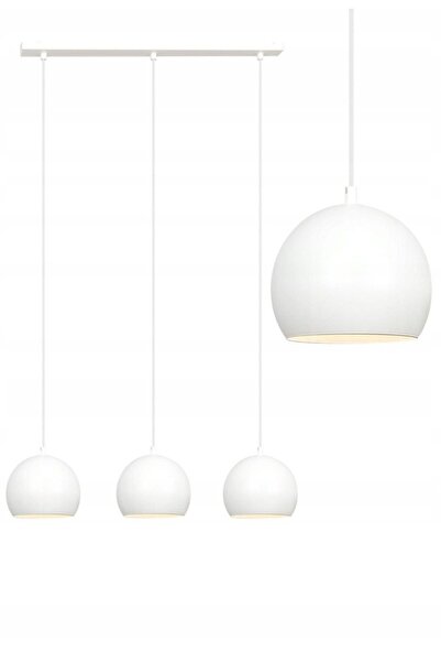 RİOLİGHT Retro1,vintage1,rustik1 Beyaz 3xe27 Duylu Metal Masa Üstü Avize Uzun...