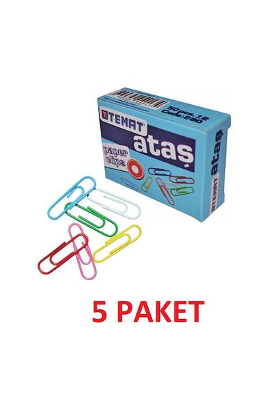 Temat 280 Colored Paper Clips - 28Mm Krt-06052, 5 Pack