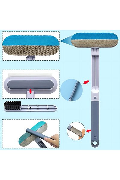 justie pet 4 in 1 Window Cleaner - Brush and Fluff Collection Cat