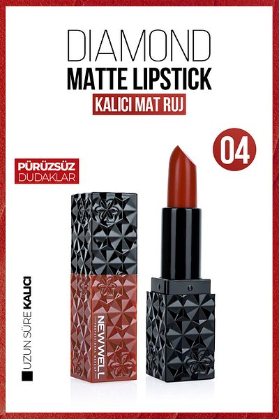 New Well Diamond Matte Lipstick - Lasting for 04 Days