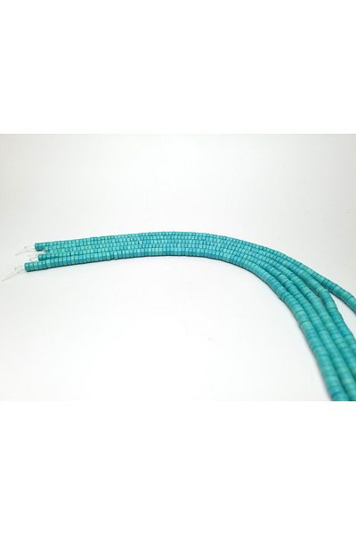 Yüksel Boncuk 6x3 mm Crimped Turquoise Natural Stone - String