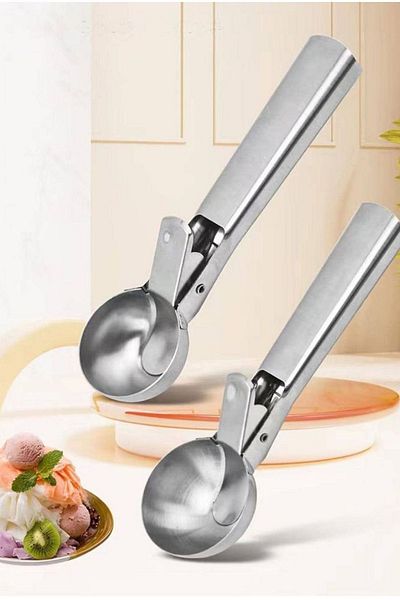 BRE HOME Stainless Steel Ice Cream Spoon, Fruit Picking Spoon, Halva Cookie Spoon