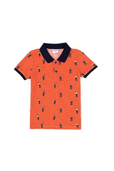 U.S. Polo Assn. Tricou portocaliu cu gât polo pentru băiat ELIFFU BUTIKHOME