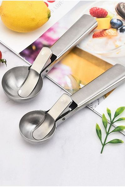BRE HOME Stainless Steel Ice Cream Spoon, Fruit Picking Spoon, Halva Cookie Spoon